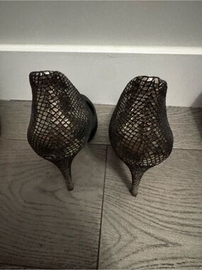 Aldo Metallic Bronze Mesh Pointed Toe Stiletto Heels